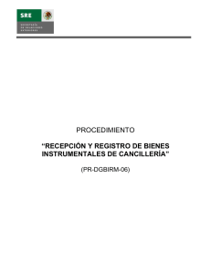 recepción y registro de bienes instrumentales de cancillería