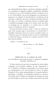 "Genealogía de la familia de Alós", por D. José María de Alós y de