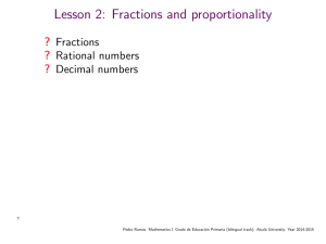 Lesson 2: Fractions and proportionality