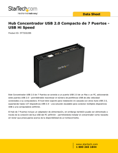 Hub Concentrador USB 2.0 Compacto de 7 Puertos