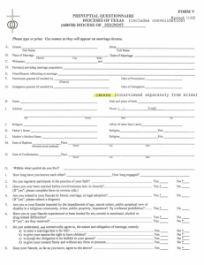 Marriage Preparation Forms