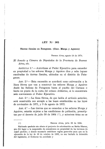 Tierras fiscales en Patagónes. (Conc. Murga y Aguirre)