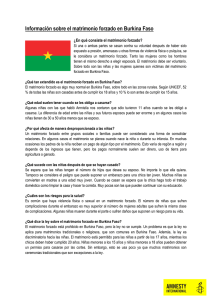 Información sobre el matrimonio forzado en Burkina Faso
