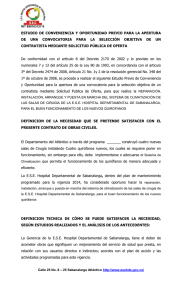 ESTUDIO DE CONVENIENCIA Y OPORTUNIDAD PREVIO PARA