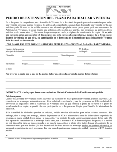 PEDIDO DE EXTENSIÓN DEL PLAZO PARA HALLAR VIVIENDA