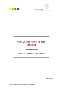 SOCIAL DOCTRINE OF THE CHURCH
