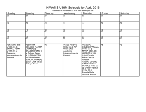 KIWANIS U10M Schedule for April, 2016