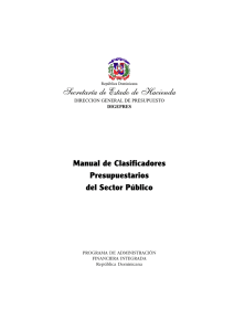 Manual de Clasificadores Presupuestarios