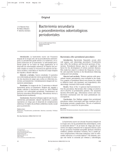 Bacteriemia secundaria a procedimientos odontológicos