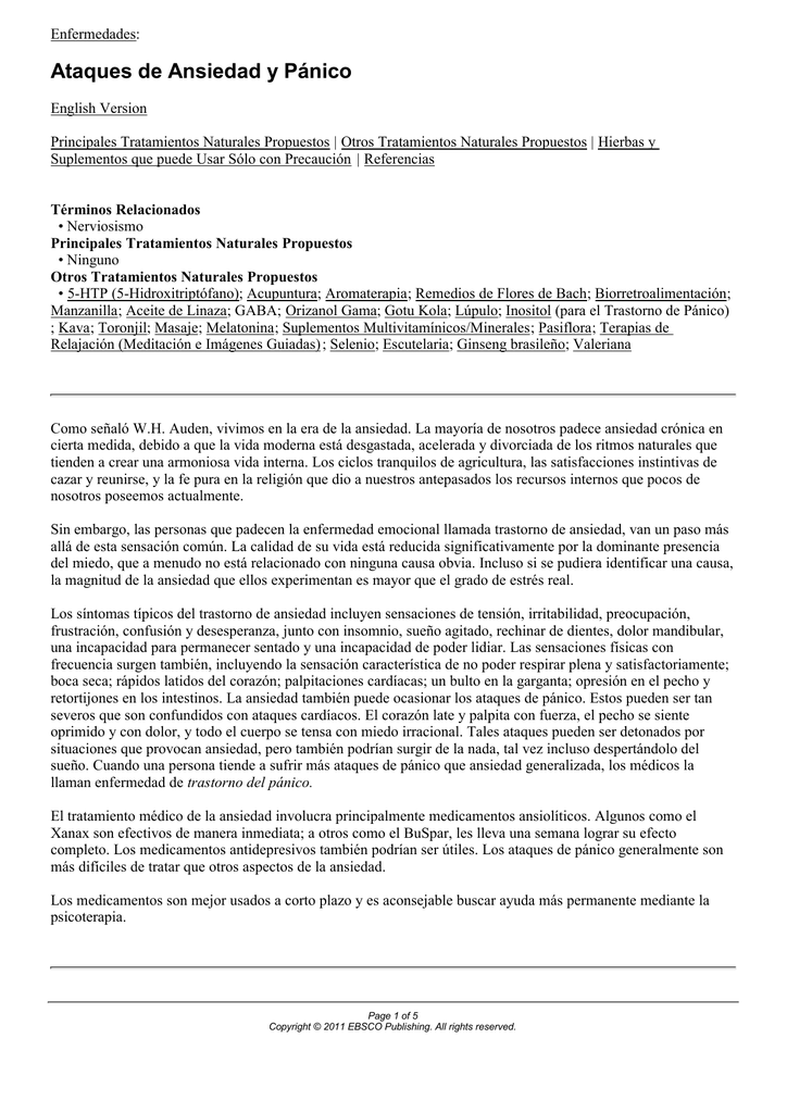 Remedios naturales ansiedad nerviosismo