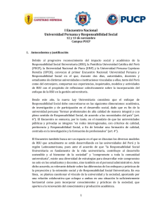 I Encuentro Nacional Universidad Peruana y Responsabilidad Social