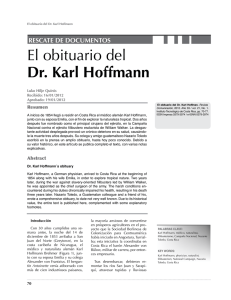 El obituario del Dr. Karl Hoffmann