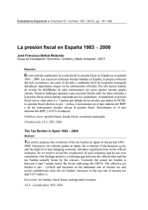 La presión fiscal en España 1983 - 2008