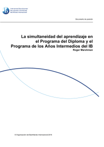 La simultaneidad del aprendizaje en el Programa del Diploma y el