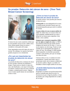 Su prueba: Detección del cáncer de seno