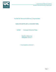Guía docente de la asignatura: European Economic Policy