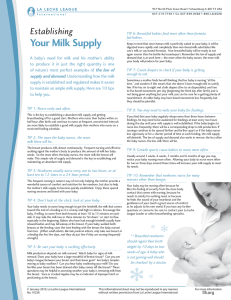 Your Milk Supply - La Leche League