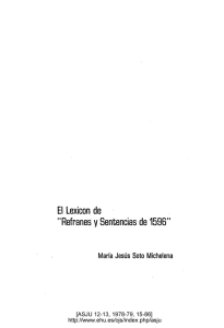 El Lexicon de IJ Refranes V Sentencias de 1596"