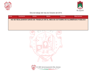 Gira de trabajo del mes de Octubre del 2014. NO SE REALIZARON