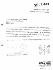 Page 1 co CDMX CIUDAD DF. MÉxICO Oficio No. DCJ/ 24 2016