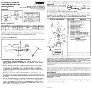 SeaLand TW discharge pump instructions