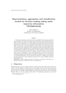 Representation, aggregation and classification models for decision