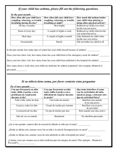If your child has asthma, please fill out the following