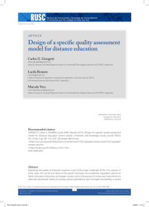 Design of a specific quality assessment model for distance