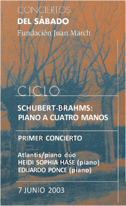 SCHUBERT-BRAHMS: PIANO A CUATRO MANOS