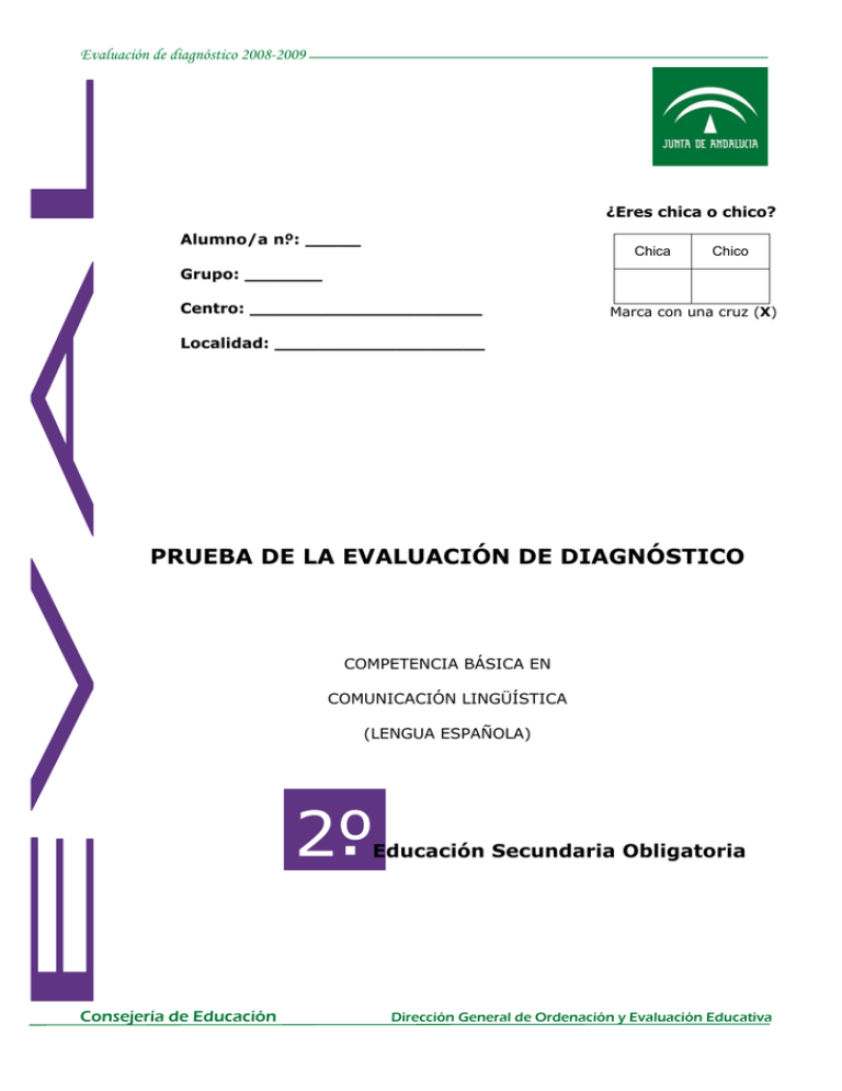 PRUEBA DE LA EVALUACIÓN DE DIAGNÓSTICO