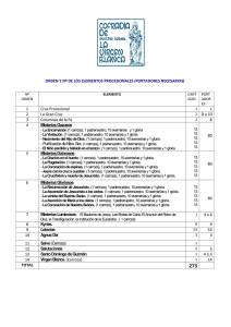 orden y nº de los elementos procesionales