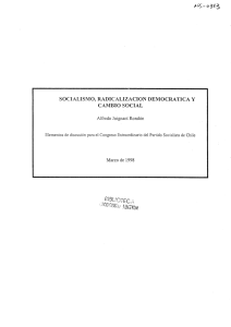 SOCIALISMO, RADICALIZACION DEMOCRATICA Y
