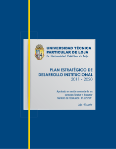 2011 - 2020 plan estratégico de desarrollo institucional