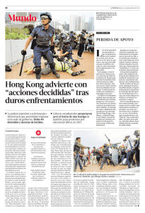 Hong Kong advierte con “acciones decididas” tras duros