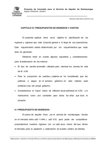 CAPITULO VI: PRESUPUESTOS DE INGRESOS Y