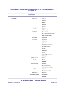 modalidades deportivas que se imparten en las comunidades