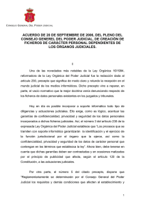 Acuerdo de 20 de septiembre de 2006, del pleno