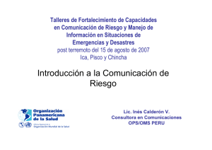 Introducción a la Comunicación de Riesgo OPS
