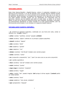 vocabulario Quenya-Espa&ntilde;ol, Espa&ntilde;ol