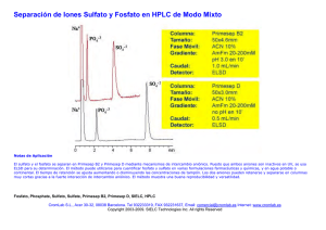 Separación de Iones Sulfato y Fosfato en HPLC de Modo Mixto
