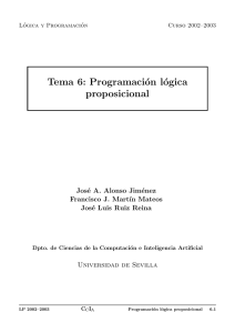 Tema 6: Programación lógica proposicional