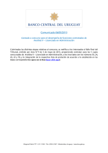 Llamado a Concurso - Analista V Lic en Administración