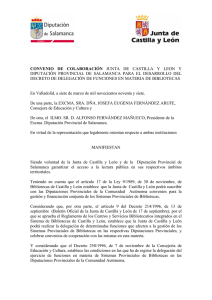CONVENIO DE COLABORACIÓN JUNTA DE CASTILLA Y LEON Y