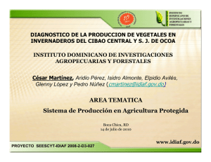 AREA TEMATICA Sistema de Producción en Agricultura Protegida