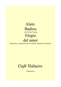 Alain Badiou Elogio del amor Café Voltaire