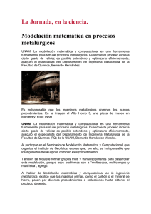 Modelación matemática en procesos metalúrgicos