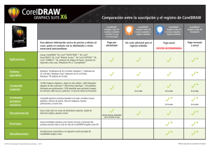 Comparación entre la suscripción y el registro de CorelDRAW