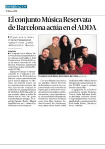 El conjunto Música Reservata de Barcelona actúa en el ADDA