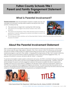 Fulton County Schools Title I Parent and Family Engagement