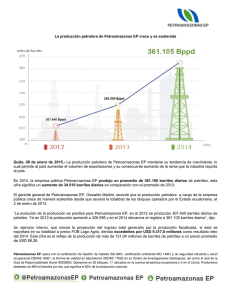 La producción petrolera de Petroamazonas EP crece y es sostenida